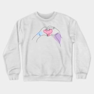 Valentines day One Continuous Line art Crewneck Sweatshirt